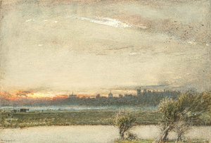 Arundelin linna, Sussex (akvarelli) tekijältä Albert Goodwin