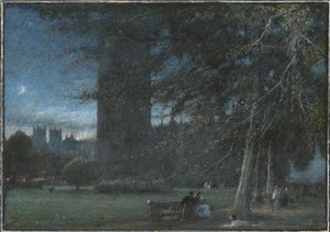 Hahmot Westminsterin palatsin alla hämärässä tekijältä Albert Goodwin