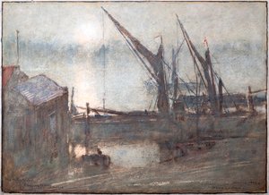 Sumu joella, Cheyney Walk, Chelsea tekijältä Albert Goodwin