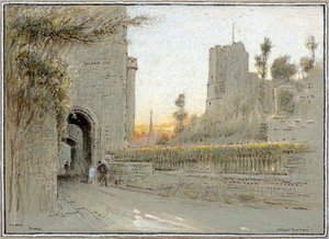 Lewes, Sussex (akvarelli) tekijältä Albert Goodwin