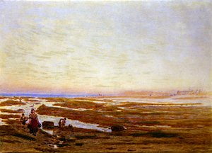 Laskuvesi etelärannikolla, lähellä Brightonia tekijältä Albert Goodwin