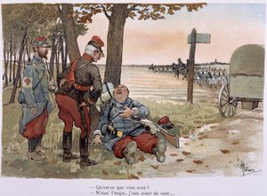 Au 30entieme kilometri - Albert Guillaumen (1873-1942) "" Military Album" -julkaisussa, n. 1900 tekijältä Albert Guillaume
