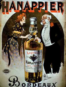 Julistemainos "Hanappier Liqueur", Bordeaux (värilitho) tekijältä Albert Guillaume