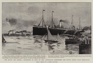 Queen and Empire: Australian joukon osan lähtö Etelä-Afrikkaan Melbournessa tekijältä Albert Henry Fullwood