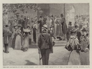 Uuden Etelä-Walesin uusi kuvernööri, Lady Duffin ensimmäinen vastaanotto hallituksen talossa, Sydney, Uusi Etelä-Wales