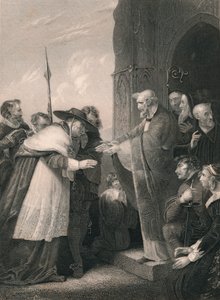 Kardinaali Wolsey astumassa Leicesterin luostariin, 1530, 1800-luvun puoliväli. tekijältä Albert Henry Payne