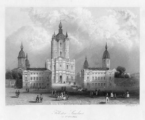 Kloster Smolnoi, lähellä Pietaria, Venäjä, c1840.