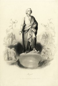 Mozart-monumentti Mozartplatzilla, 1842. tekijältä Albert Henry Payne