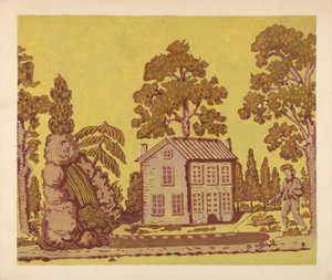 Tapetti Käytetään Bandbox Covering, c. 1937.