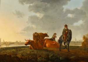 laitumella joen varrella tekijältä Albert Jacobsz Cuyp