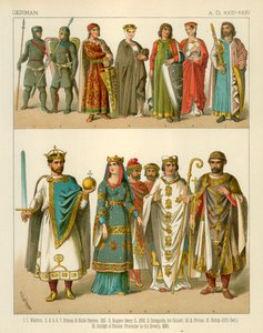 Saksalainen puku 1000-1100 jKr tekijältä Albert Kretschmer