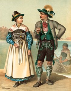 Saksalainen puku, Bayern, Schliersee tekijältä Albert Kretschmer
