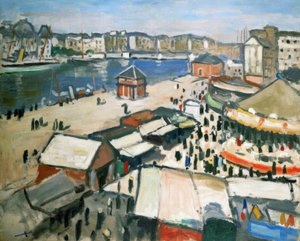 Fete foraine (hauskat markkinat). Öljy kankaalle tekijältä Albert Marquet