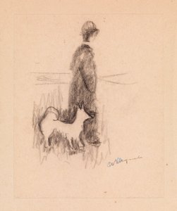 Figuuri koiran kanssa (piirustus paperille) tekijältä Albert Marquet