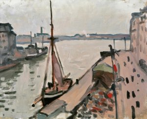 Laituri kalastusveneineen tekijältä Albert Marquet