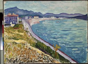""Saint Jean de Luz"" Näkymä Baskimaan rannikolle Saint-Jean-de-Luzissa (Pyreneet Atlantiques). Pierre-Albert (Albert) Marquet (1875-1947) maalaus 1907 Öljy kankaalle. Eremitaaši, Pietari (Pietari) tekijältä Albert Marquet