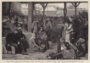 New York - Maahanmuuttajien saapuminen (litho)