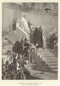 Sciarra Colonna ja Guillaume de Nogaret Anagnissa. Sciarra Colonna ja Guillaume de Nogaret kohtaavat paavi Bonifatius VIII:n Anagnissa, Italiassa