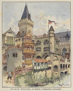 Robidas Old Parisin kulma Exposition Universellessa tekijältä Albert Robida