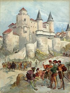 Vanki, Francois 1st (1494-1547) oli lukittu Alcazarin torniin Madridissa (Espanja) vuoteen 1526 asti. tekijältä Albert Robida