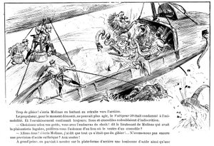 Ennakointi: Voltigeur 39:n hyökkäys - teoksessa "" The War in the 20th Century"", kirjoittanut A. Robida, toim. Georges Decaux tekijältä Albert Robida
