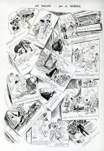 Salonissa, "La Caricature", nro 283, 30. toukokuuta 1885 tekijältä Albert Robida