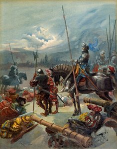 Viides Italian sota (1515-1516): Marignanin yö (Italia), 13. ja 14. syyskuuta 1515. Kuva tekijältä Albert Robida