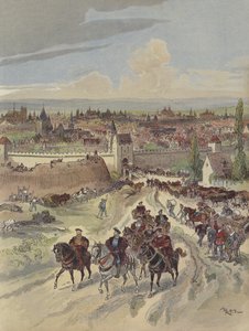 Francois I työskentelee Pariisin valleilla tekijältä Albert Robida