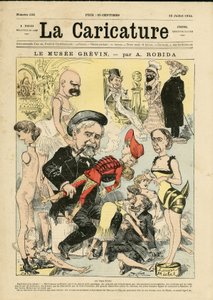 Albert Robidan (1848-1926) kuvitus La Caricaturen (1880) kanteen tekijältä Albert Robida