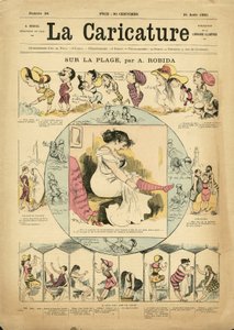 Albert Robidan (1848-1926) kuvitus La Caricaturen (1880) kanteen tekijältä Albert Robida