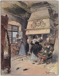 Kuvitus Le Capitaine Bellormeaulle, jonka on kuvittanut A Robida (väri litho) tekijältä Albert Robida