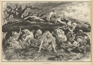 Korriganit, Bretonin legendan henget (litho) tekijältä Albert Robida