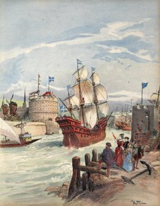 Kuninkaan laivasto Havressa: La Belle Francoise, kuvitus teoksesta 