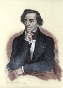 Giacomo Meyerbeerin (1791-1864), saksalaisen säveltäjän muotokuva. Albert Rosenthalin piirustus tekijältä Albert Rosenthal