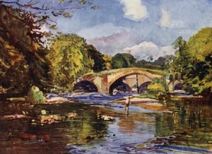 The Lower Hodder Bridges (väri litho)