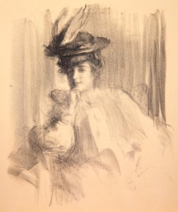 Lili höyhenhattu kanssa, 1907 tekijältä Albert de Belleroche