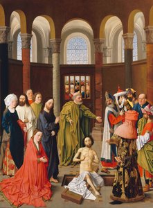 Lasaruksen herättäminen, noin 1455 tekijältä Albert van Ouwater