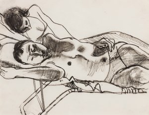 Letinillä (hiiltä paperilla) tekijältä Alberto Morrocco