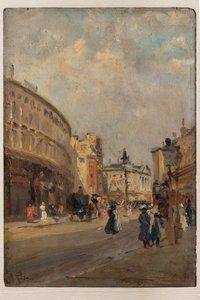 Regent Street (öljy laudalle) tekijältä Alberto Pisa