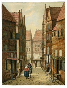 Delftin katu Albertus Brondgeest Jacobus Vrelin mukaan, SA Delft, inv.no.65127.