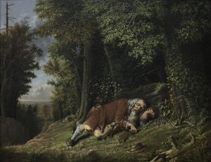 Rip Van Winkle Asleep, 1879-80 (öljy kankaalle)