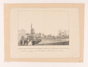 Prinsessa Mariannen ja hänen miehensä prinssi Albertin saapuminen Utrechtiin, 1830 H.H.K.K.H.H. Preussin prinssi ja prinssit Albert Utrechtissa 2. lokakuuta 1830 (otsikko esineessä)