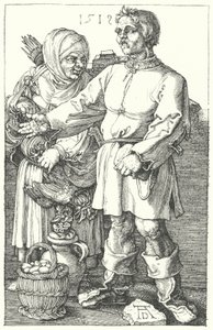 Viljelijät myyvät tuotteitaan tekijältä Albrecht (after) Durer or Duerer