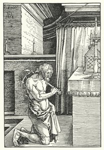 Kuningas Daavid tekee parannuksen (kaiverrus) tekijältä Albrecht (after) Durer or Duerer