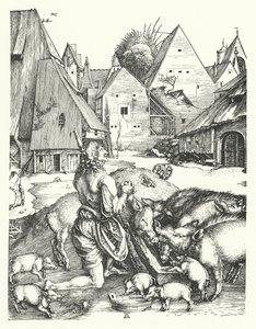 Tuhlaajapoika (kaiverrus) tekijältä Albrecht (after) Durer or Duerer