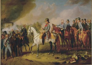 Kenttämarsalkka Johann Joseph Wenzel Radetzky ja hänen yleisesikuntansa ennen Milanoa ... (maalaus kankaalle) tekijältä Albrecht Adam