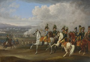 Kenraali von Bellegarde ja hänen upseerinsa cbserving taistelun tekijältä Albrecht Adam