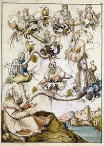 Habsburgien sukututkimus, todennäköisesti Albrecht Altdorferin laatima ... tekijältä Albrecht Altdorfer