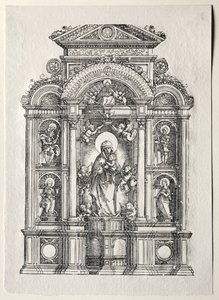 Alttari kauniin Regensburgin Marian kanssa tekijältä Albrecht Altdorfer