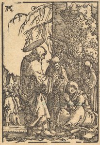 Kristus jättää äitinsä, ihmiskunnan lankeemuksesta ja pelastuksesta ..., n. 1513. tekijältä Albrecht Altdorfer